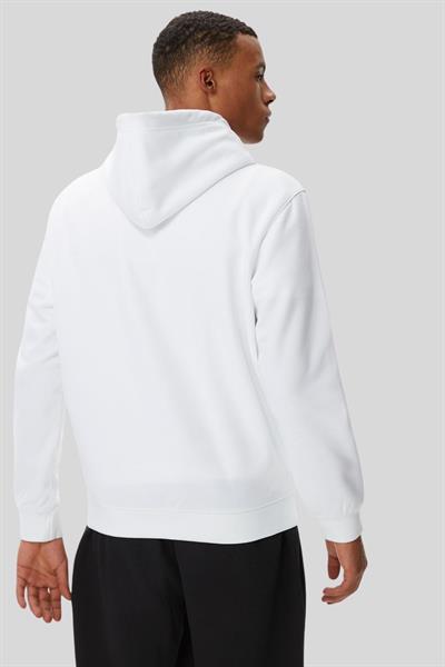 Calvin Klein Erkek Bant Logolu Kapüşonlu Sweatshirt Beyaz