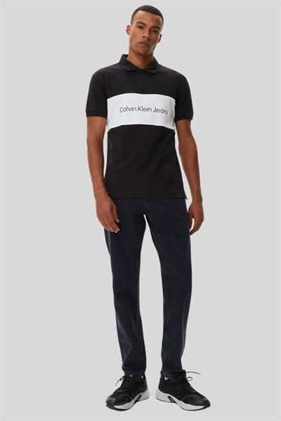 Calvin Klein Erkek Bloklu Polo Yaka T-Shirt Beyaz