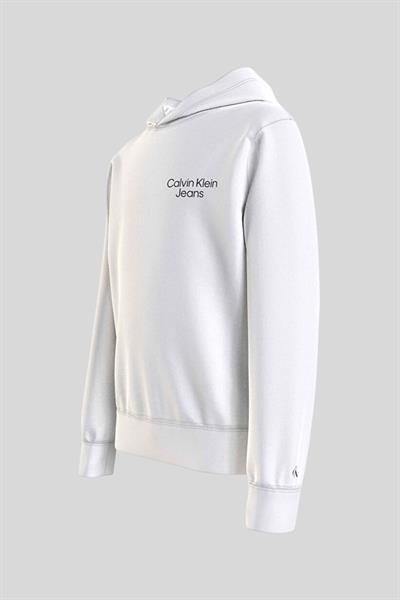 Calvin Klein Erkek Çocuk Düz Sweatshirt Beyaz