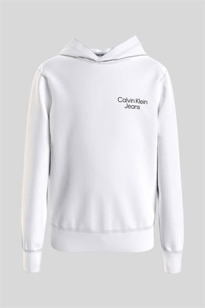 Calvin Klein Erkek Çocuk Düz Sweatshirt Beyaz