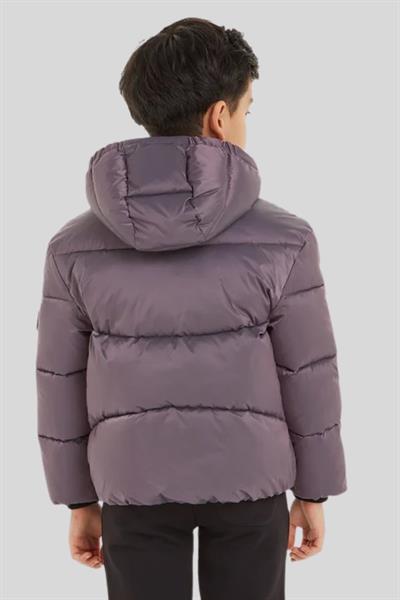 Calvin Klein Erkek Çocuk Kapüşonlu Fermuarlı Mont Mor