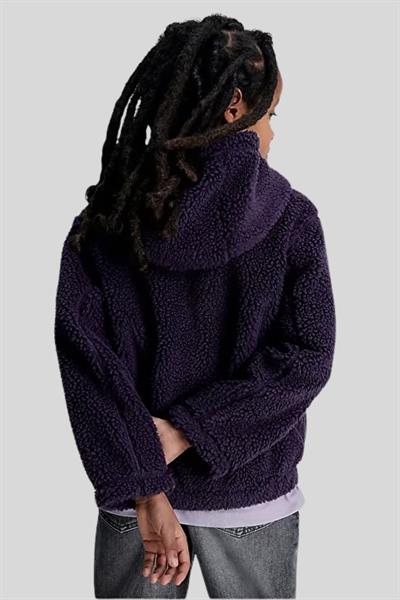 Calvin Klein Erkek Çocuk Kapüşonlu Fermuarlı Ceket Mor