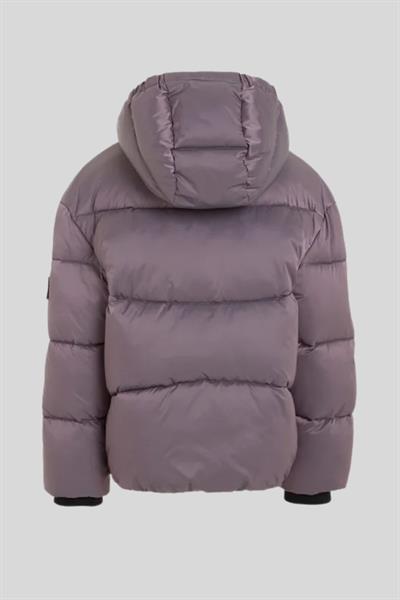Calvin Klein Erkek Çocuk Kapüşonlu Fermuarlı Mont Mor