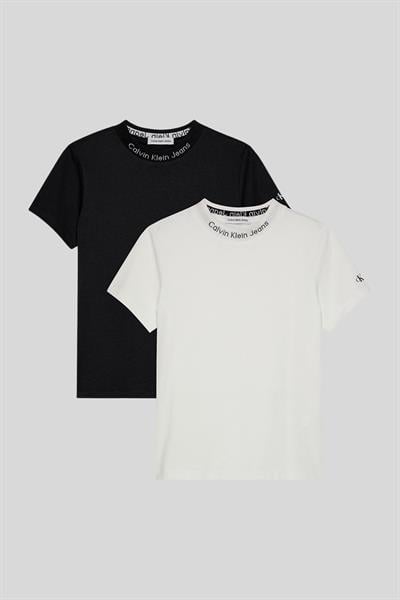 Calvin Klein Erkek Çocuk Kısa Kollu Logolu 2li T-Shirt Siyah