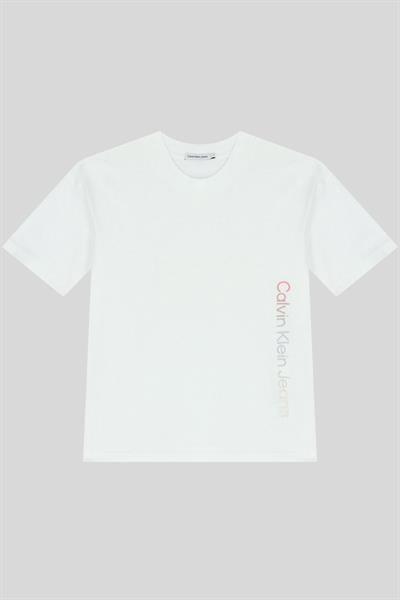 Calvin Klein Erkek Çocuk Kurumsal Logolu T-Shirt Beyaz