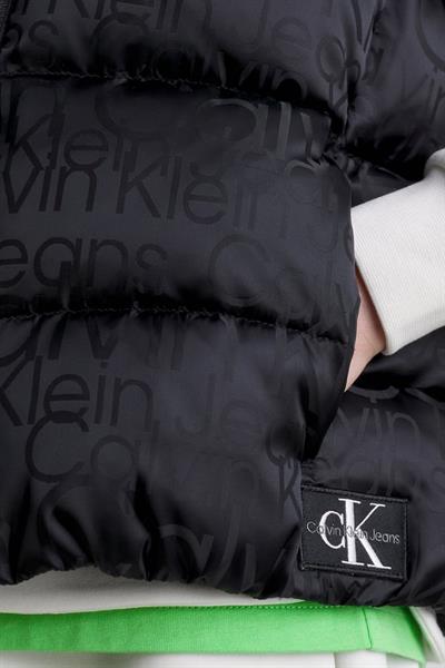 Calvin Klein Erkek Çocuk Logolu Kapşonlu Yelek Siyah