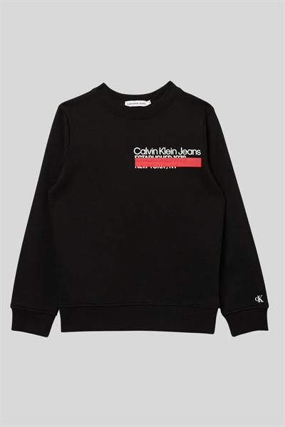 Calvin Klein Erkek Çocuk Logolu Sweatshirt Siyah