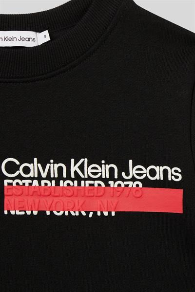 Calvin Klein Erkek Çocuk Logolu Sweatshirt Siyah