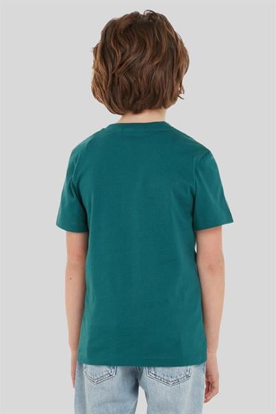 Calvin Klein Erkek Çocuk Logolu Yuvarlak Yaka T-Shirt Mavi