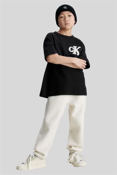 Calvin Klein Erkek Çocuk Pamuklu Logolu T-Shirt Siyah