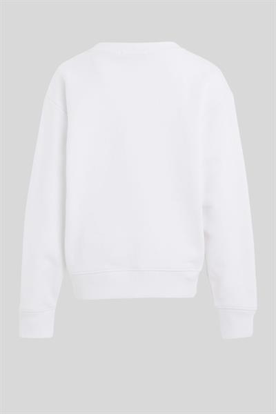 Calvin Klein Erkek Çocuk Yerleştirilmiş Sprat Baskılı Yuvarlak Yaka Sweatshirt Beyaz