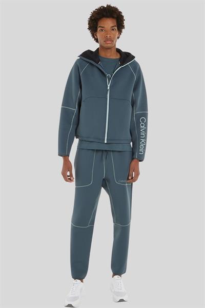 Calvin Klein Erkek Fermuarlı Logolu Sweatshirt Gri