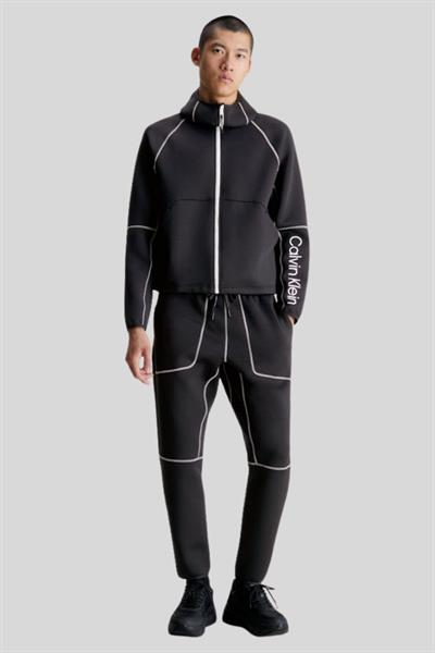 Calvin Klein Erkek Fermuarlı Logolu Sweatshirt Siyah