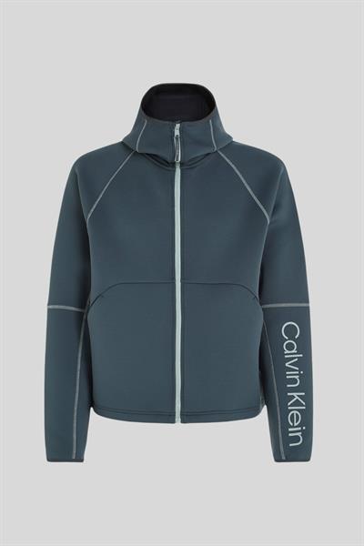 Calvin Klein Erkek Fermuarlı Logolu Sweatshirt Gri