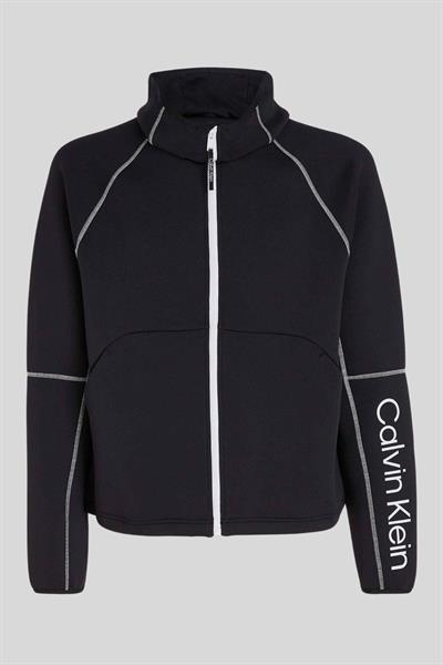 Calvin Klein Erkek Fermuarlı Logolu Sweatshirt Siyah