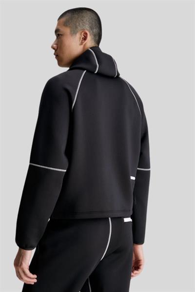 Calvin Klein Erkek Fermuarlı Logolu Sweatshirt Siyah