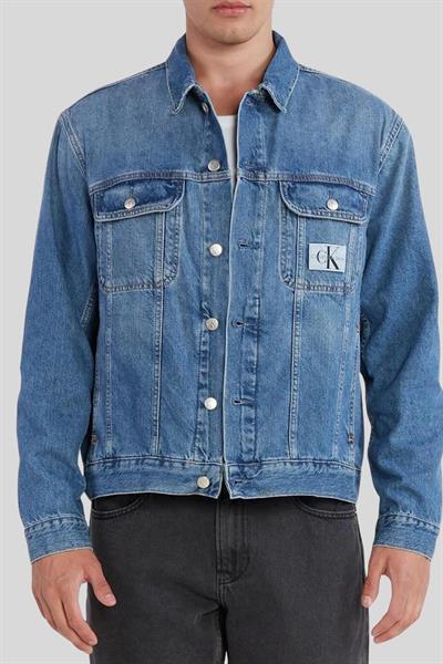 Calvin Klein Erkek Jean Ceket Mavi