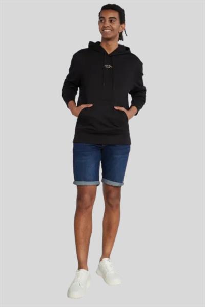 Calvin Klein Erkek Kapüşonlu Oversize Sweatshirt Siyah