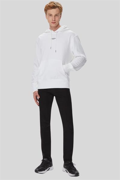 Calvin Klein Erkek Kapüşonlu Oversize Sweatshirt Beyaz