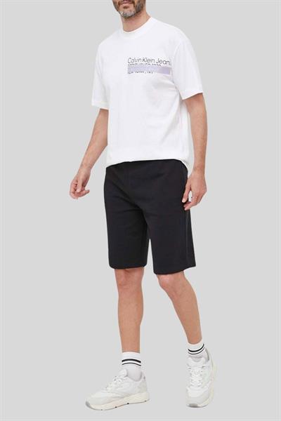 Calvin Klein Erkek Logolu Bisiklet Yaka Oversize T-Shirt Beyaz