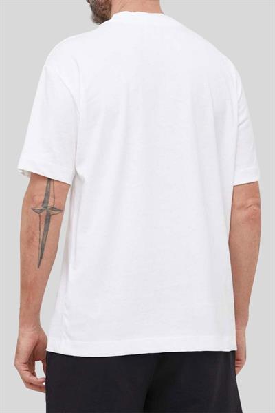 Calvin Klein Erkek Logolu Bisiklet Yaka Oversize T-Shirt Beyaz