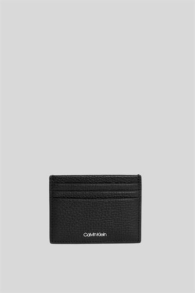 Calvin Klein Erkek Logolu Deri Kartlık Siyah