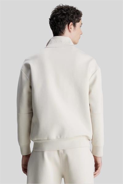 Calvin Klein Erkek Logolu Fermuarlı Ceket Bej