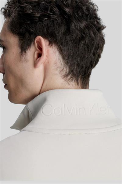 Calvin Klein Erkek Logolu Fermuarlı Ceket Bej