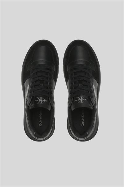 Calvin Klein Erkek Logolu Hakiki Deri Sneaker Siyah