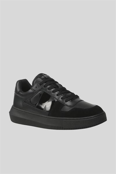 Calvin Klein Erkek Logolu Hakiki Deri Sneaker Siyah