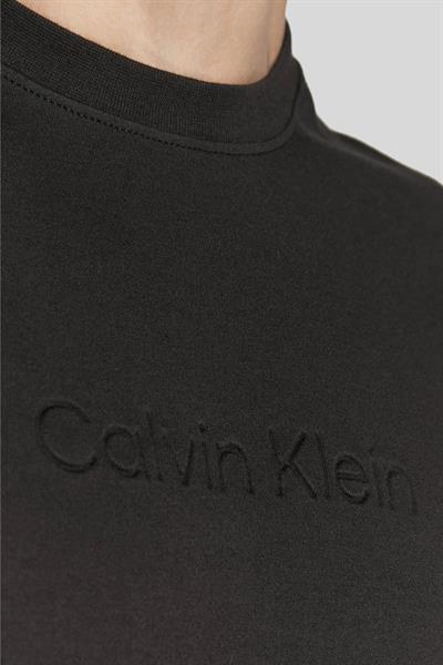 Calvin Klein Erkek Logolu Kısa Kollu Yuvarlak Yaka T-Shirt Siyah