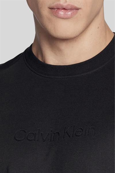 Calvin Klein Erkek Logolu Kısa Kollu Yuvarlak Yaka T-Shirt Siyah