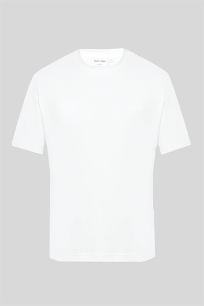 Calvin Klein Erkek Logolu Markalı Bantlı T-Shirt Beyaz