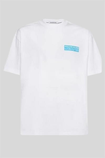 Calvin Klein Erkek Logolu Oversize T-Shirt Beyaz