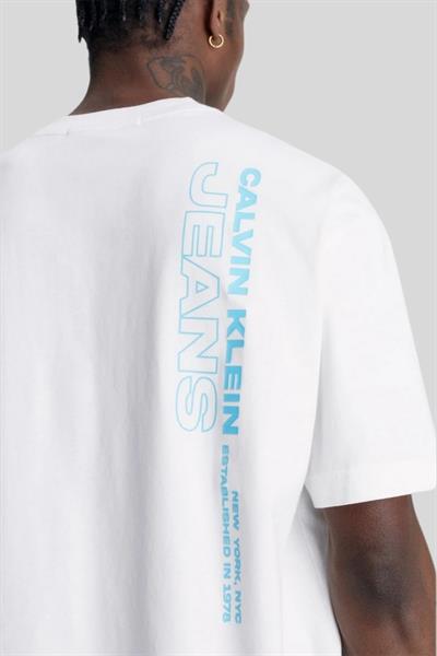 Calvin Klein Erkek Logolu Oversize T-Shirt Beyaz