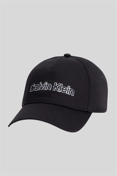 Calvin Klein Erkek Logolu Pamuklu Şapka Siyah