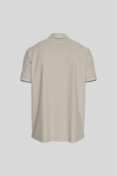 Calvin Klein Erkek Marka Logolu Organik Pamuklu Polo Yaka T-Shirt Bej