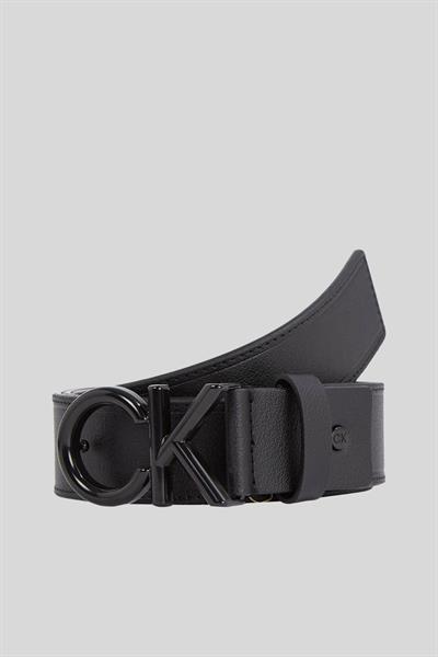 Calvin Klein Erkek Metal CK Logo Tokalı Kemer Siyah