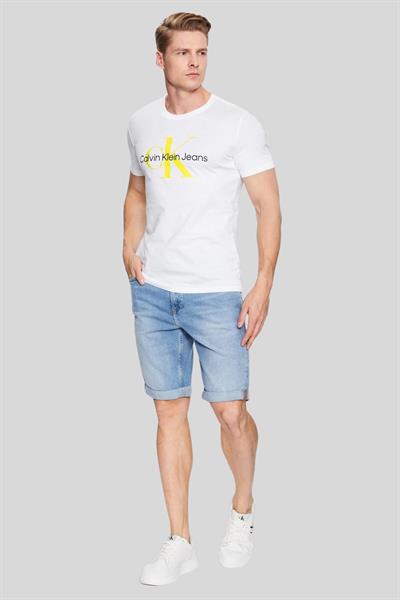 Calvin Klein Erkek Mevsimsel Monologo T-Shirt Beyaz