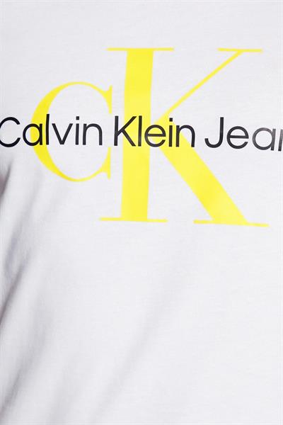 Calvin Klein Erkek Mevsimsel Monologo T-Shirt Beyaz