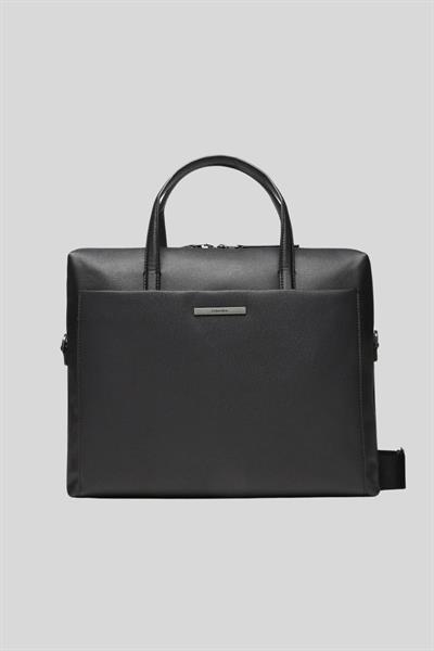 Calvin Klein Erkek Modern Metal Dizüstü Bilgisayar Çantası Siyah