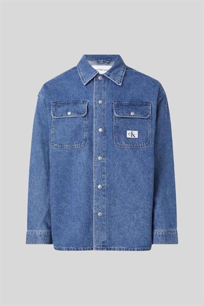 Calvin Klein Erkek Oversize Jean Gömlek Mavi