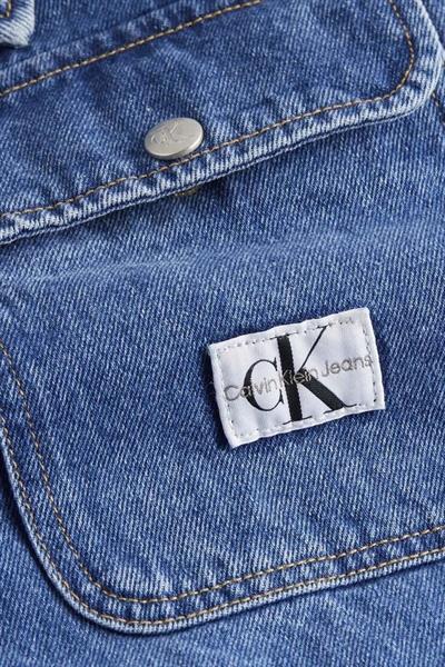 Calvin Klein Erkek Oversize Jean Gömlek Mavi