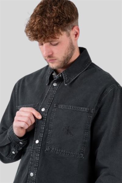 Calvin Klein Erkek Pamuklu Jean Gömlek Siyah