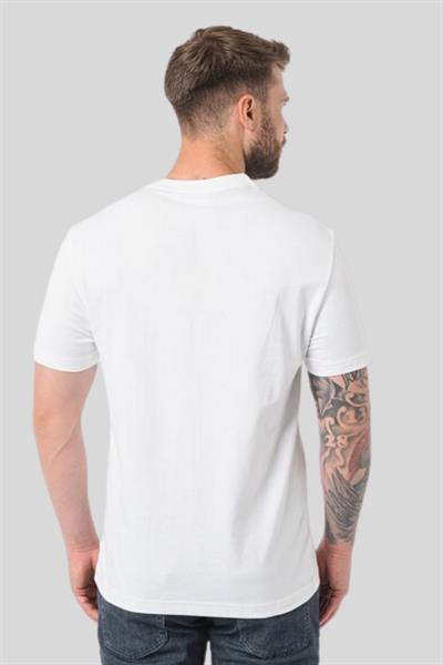 Calvin Klein Erkek Parlak Şablon Logolu Yuvarlak Yaka Kısa Kollu T-Shirt Beyaz