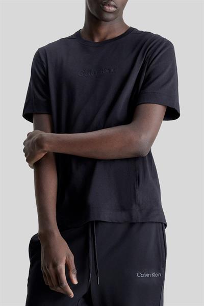 Calvin Klein Erkek Regular Fit Logolu Bisiklet Yaka Pamuklu T-Shirt Siyah