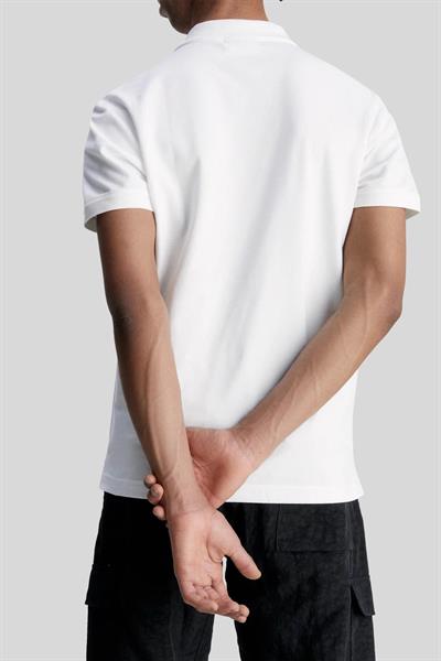 Calvin Klein Erkek Regular Fit Logolu Pamuklu Polo Yaka T-Shirt Beyaz