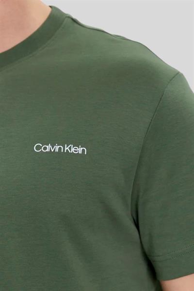 Calvin Klein Erkek Regular Fit Logolu Kısa Kollu Pamuklu T-Shirt Yeşil