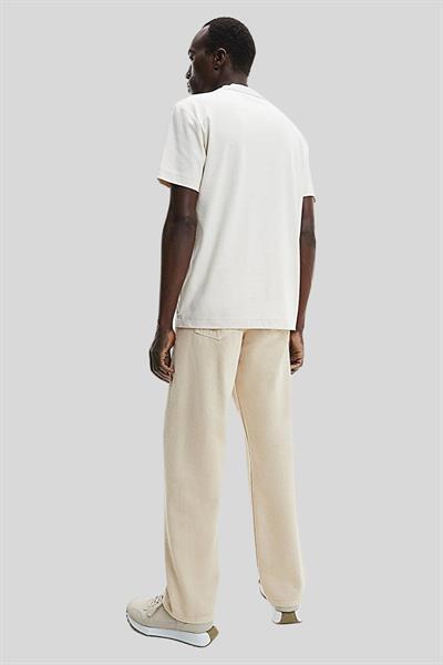 Calvin Klein Erkek Regular Fit Logolu Kısa Kollu Pamuklu T-Shirt Bej