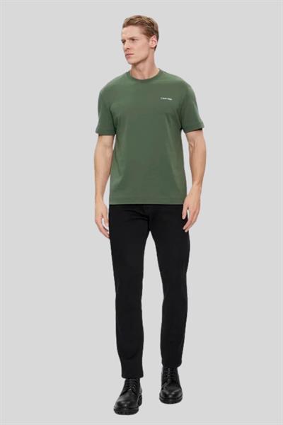 Calvin Klein Erkek Regular Fit Logolu Kısa Kollu Pamuklu T-Shirt Yeşil